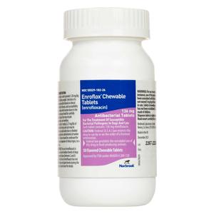 Enroflox Antibacterial Chewable Tablets for Dogs and Cats 136 mg 50 ct - Item # 1644RX