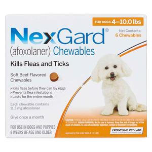 NexGard Chewables for Dogs 4-10 lbs 6 ct - Item # 1649RX