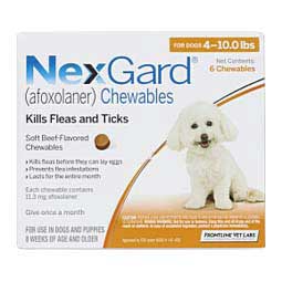 NexGard Chewables for Dogs 4-10 lbs 6 ct - Item # 1649RX