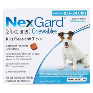 NexGard Chewables for Dogs 10-24 lbs 6 ct - Item # 1650RX