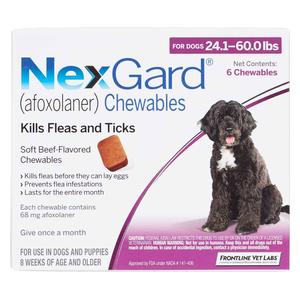 NexGard Chewables for Dogs 24-60 lbs 6 ct - Item # 1651RX