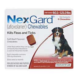 NexGard Chewables for Dogs 60-121 lbs 6 ct - Item # 1652RX