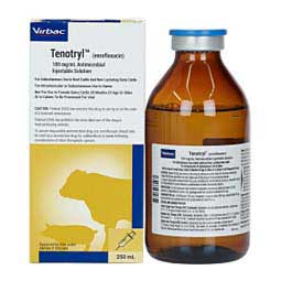 Tenotryl (Enrofloxacin) Injectable Solution for Beef Cattle, Non-Lactating Dairy Cattle & Swine 250 ml - Item # 1655RX
