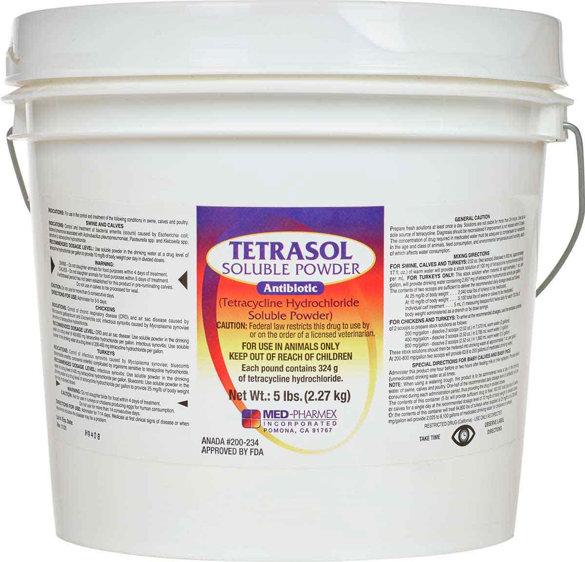 Valley Vet - Tetrasol Soluble Powder (324 gram) for Livestock Med ...