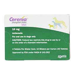 Cerenia for Dogs 16 mg 40 ct  - Item # 1662RX