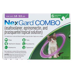 NexGard Combo Topical for Cats 1.8-5.5 lbs 6 ct - Item # 1680RX