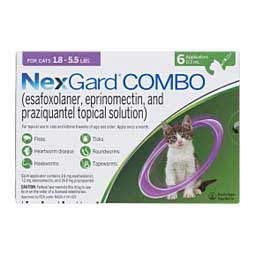 NexGard Combo Topical for Cats 1.8-5.5 lbs 6 ct - Item # 1680RX