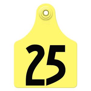 Allflex Global Numbered Maxi Cattle ID Ear Tags Yellow - Item # 16833
