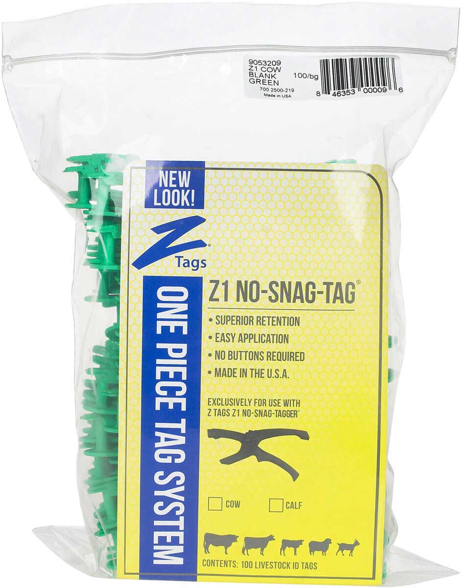 Z-TAG COW TAG ONE PIECE 3" W x 4-1/2" H Hot-Stamped Ear Tags #26-50 YELLOW 25ct 