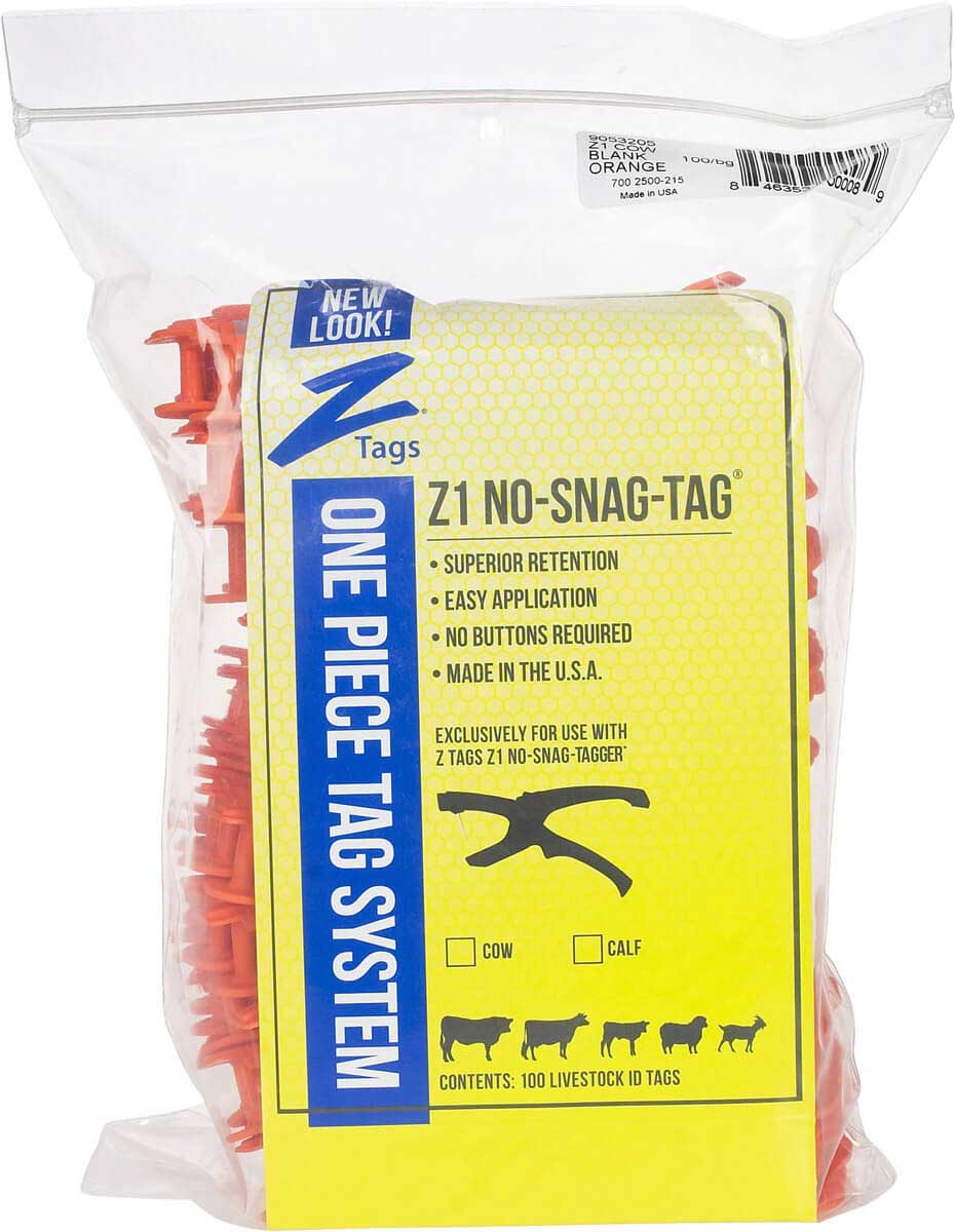 Z Tags Calf Ear Tags Orange Numbered #26-50 25 Count Easy Application 