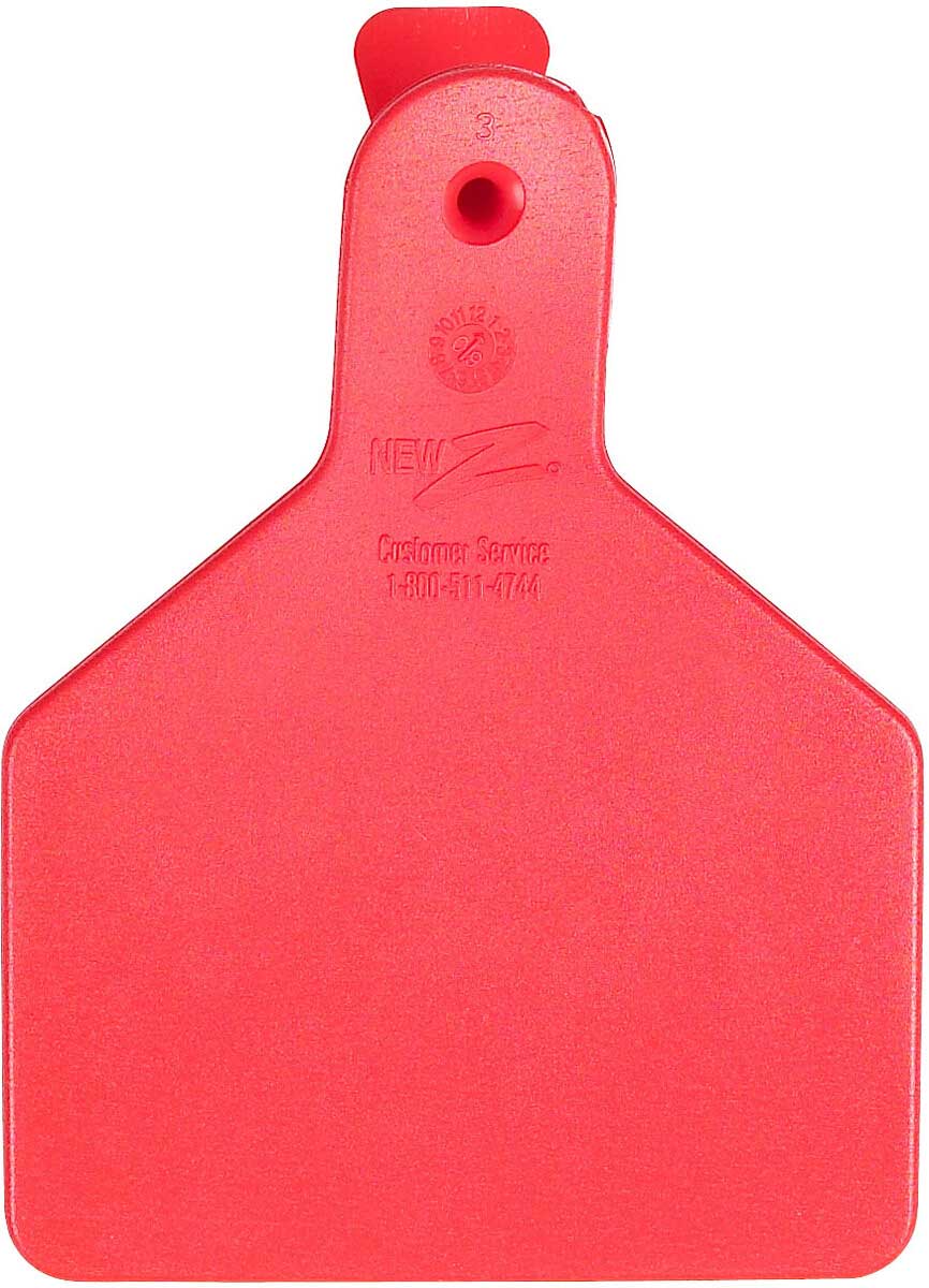 Z-TAG CALF TAG SHORT NECK 2-3/8" W x 3-1/4" H Hot-Stamped  #51-75 PINK 25ct 