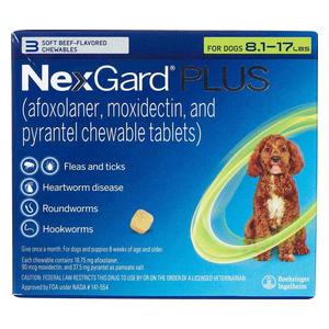 NexGard Plus Chewable Tablets for Dogs 8.1-17 lbs 3 ct - Item # 1689RX