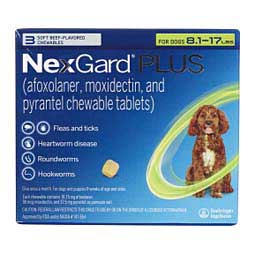 Nexgard Plus Chewable Tablets for Dogs 8.1-17 lbs 3 ct - Item # 1689RX