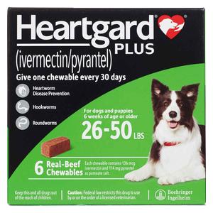 Heartgard Plus for Dogs 26-50 lbs 6 ct - Item # 168RX