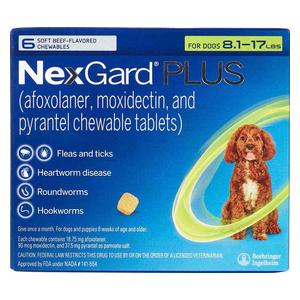 NexGard Plus Chewable Tablets for Dogs 8.1-17 lbs 6 ct - Item # 1690RX