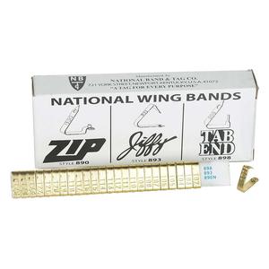 Brass Wing Band Animal Ear Tags 101-200 (100 ct) - Item # 16916
