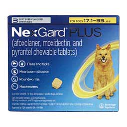 Nexgard Plus Chewable Tablets for Dogs 17.1-33 lbs 3 ct - Item # 1691RX