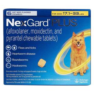 NexGard Plus Chewable Tablets for Dogs 17.1-33 lbs 6 ct - Item # 1692RX