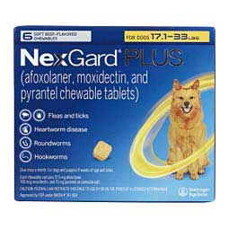 Nexgard Plus Chewable Tablets for Dogs 17.1-33 lbs 6 ct - Item # 1692RX