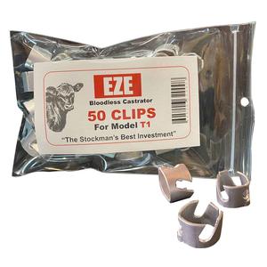 EZE Castrator Clips for Model T-1 50 ct - Item # 16957