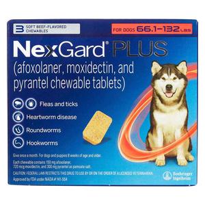 NexGard Plus Chewable Tablets for Dogs 66.1-132 lbs 3 ct - Item # 1695RX