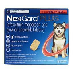 Nexgard Plus Chewable Tablets for Dogs 66.1-132 lbs 6 ct - Item # 1696RX