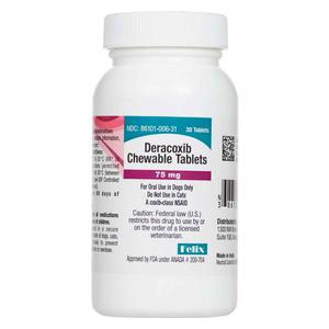 Deracoxib Chewable Tablets for Dogs 75 mg 30 ct - Item # 1750RX