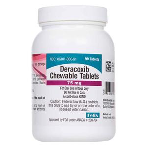 Deracoxib Chewable Tablets for Dogs 75 mg 90 ct - Item # 1751RX