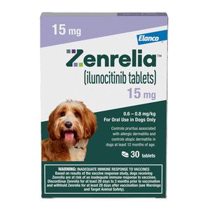 Zenrelia (ilunocitinib) Tablets for Dogs 15 mg 30 ct - Item # 1768RX