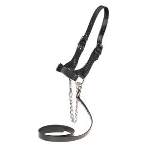Flat Leather Halter Black L (1400-1650 lb) - Item # 17735