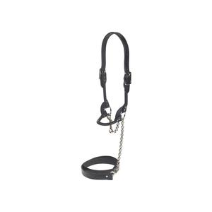 Round Leather Halter Black L (1400-1650 lb) - Item # 17742