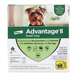 Advantage II for Dogs 4 pk (3-10 lbs) Green - Item # 18147