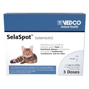 SelaSpot (selamectin) Topical for Cats 5.1-15 lbs 45 mg (3 dose 0.75 ml) - Item # 1817RX
