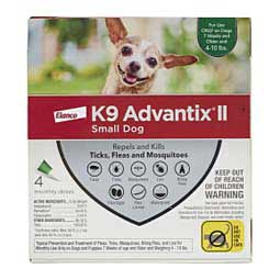 K9 Advantix II 4 pk (dogs 4-10 lbs) Green - Item # 18198