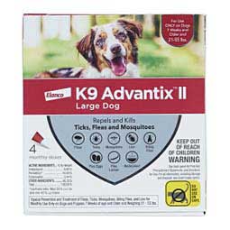 K9 Advantix II 4 pk (dogs 21-55 lbs) Red - Item # 18200