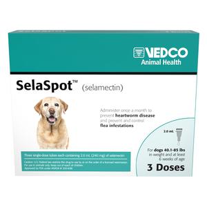 SelaSpot (selamectin) Topical for Dogs 40.1-85 lbs 240 mg (3 dose 2 ml) - Item # 1822RX