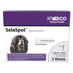 SelaSpot (selamectin) Topical for Dogs 85.1-130 lbs 360 mg (3 dose 3 ml) - Item # 1823RX