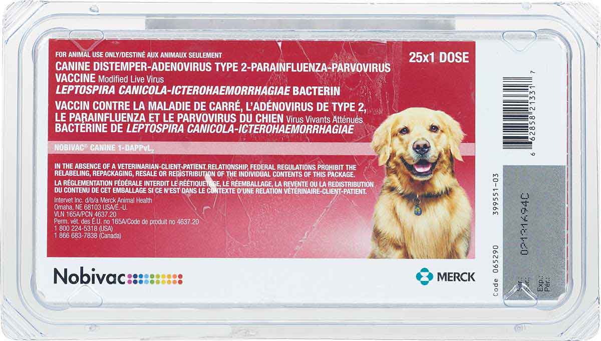 Nobivac Canine 1-DAPPvL2 (Galaxy DA2PPvL) Dog Vaccine Merck - Dog Vaccines  | Vaccines | Pet
