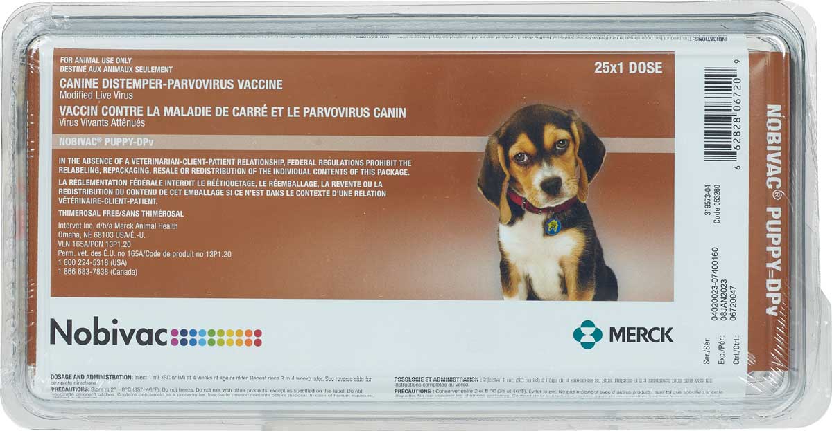 Nobivac Puppy-DPv Dog Vaccine Merck - Dog Vaccines | Vaccines | Pet