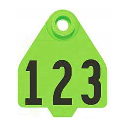 DuFlex Numbered Medium Cattle ID Ear Tags Neon Green - Item # 20713