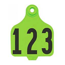 DuFlex Numbered Large Cattle ID Ear Tags Neon Green - Item # 20714