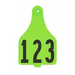 DuFlex Numbered Extra Large Cattle ID Ear Tags Neon Green - Item # 20715