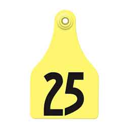 Allflex Global Numbered Super-Maxi Cattle ID Ear Tags Yellow - Item # 21971