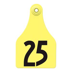 Allflex Global Numbered Super-Maxi Cattle ID Ear Tags Yellow - Item # 21971