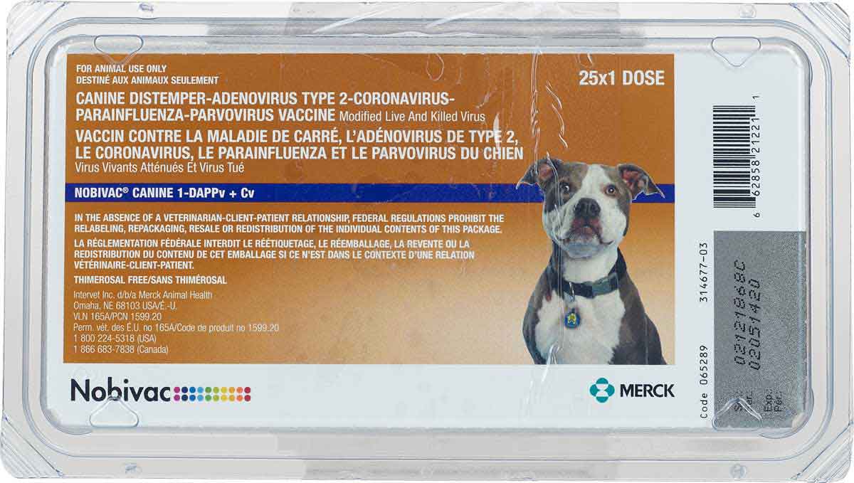 nobivac canine 1-dappv cv dog vaccine merck