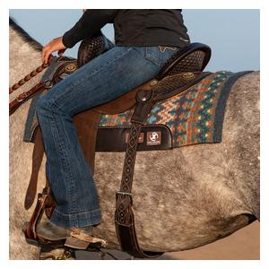 Zone Series Horse Blanket Top Horse Saddle Pad Navy Emerald 32 x 34 - 3/4'' - Item # 22474