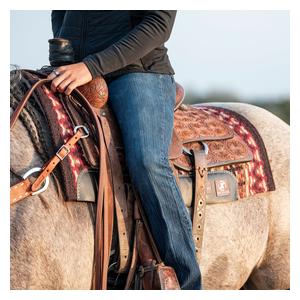 Zone Series Horse Blanket Top Horse Saddle Pad Coffee/Cherry Red 34 x 38 - 3/4'' - Item # 22475