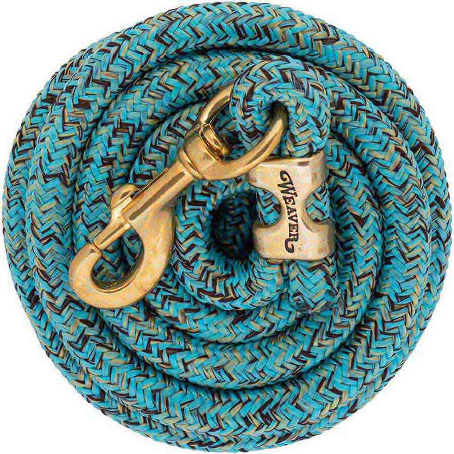 WEAVER POLY LEAD ROPE BRASS SNAP Raspberry Teal Purple HORSE TACK 