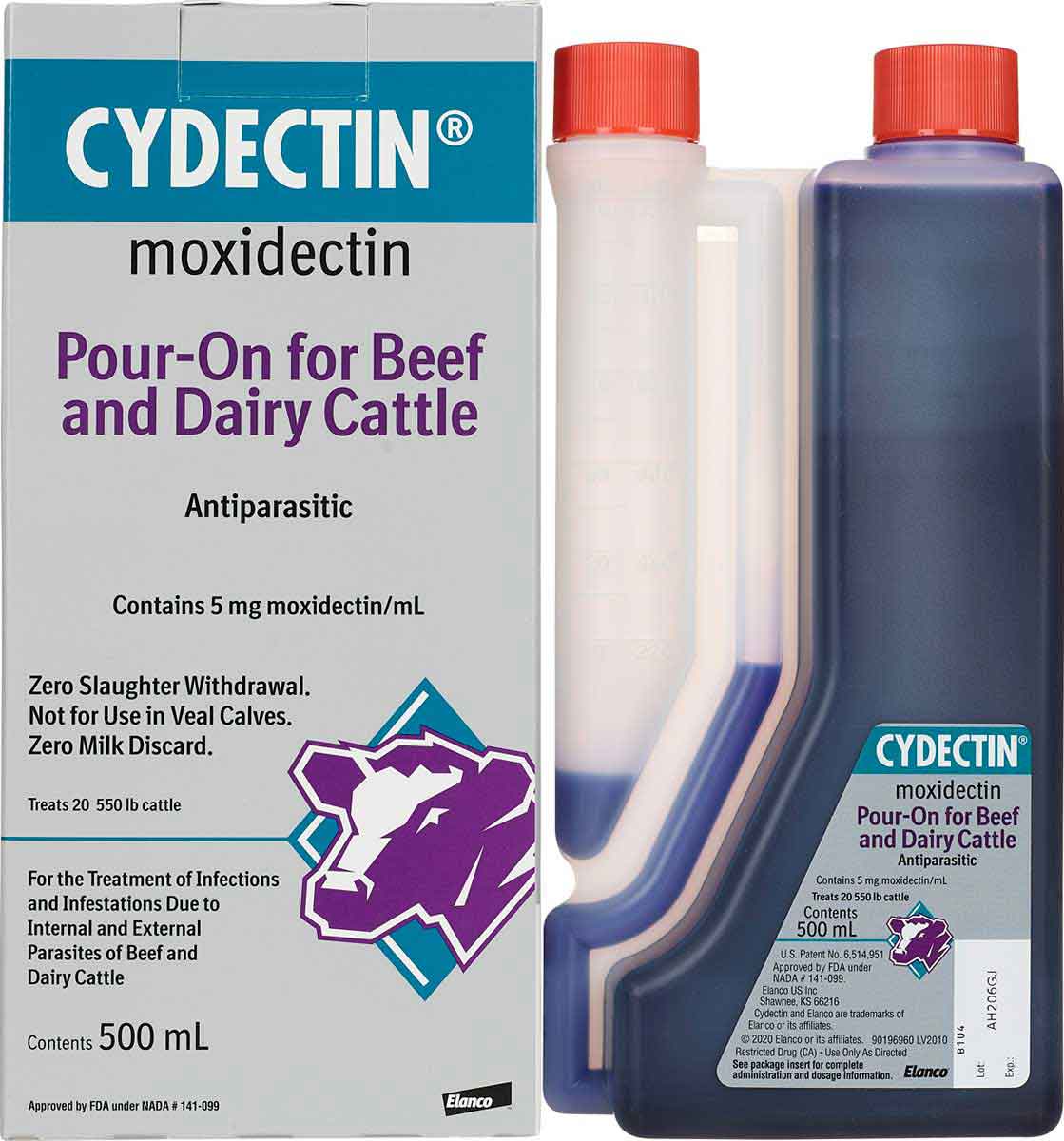 Cydectin Pour On For Beef Dairy Cattle 500 Ml dosage Chamber Item 22940