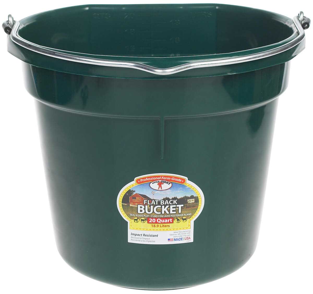 Little Giant Flat Back Plastic Bucket Teal 20 Quart